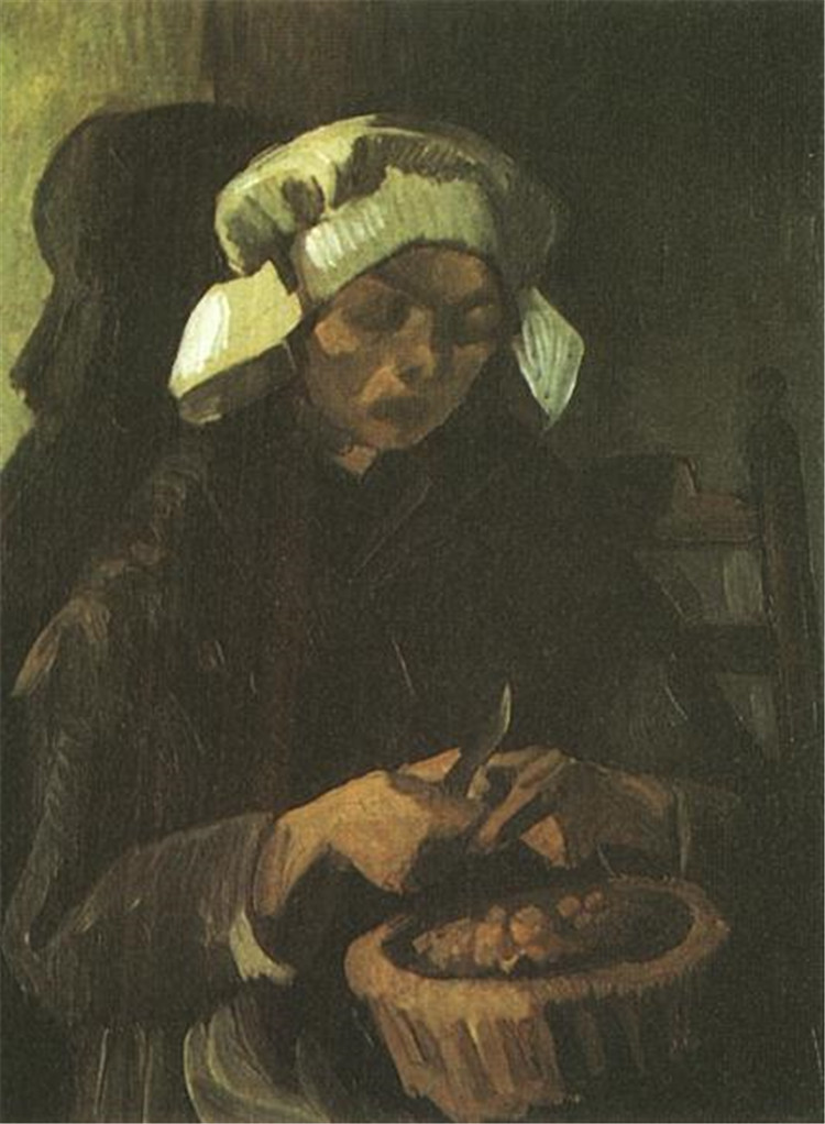 Peasant Woman Peeling Potatoes Van Gogh Oil Painting